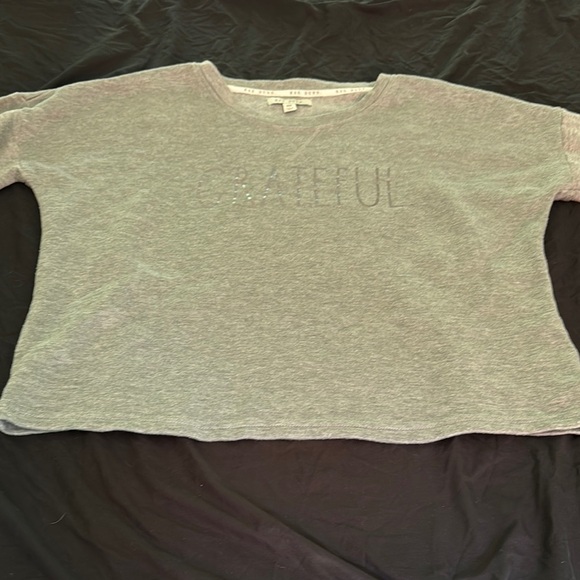 Rae Dunn Gray 'Grateful' Sweatshirt women’s crewneck medium - Picture 1 of 10